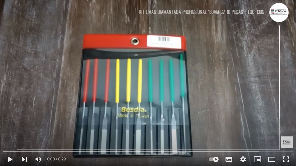 Kit Limas Diamantada Profissional 130mm C/ 10 Peças - LDC-130S