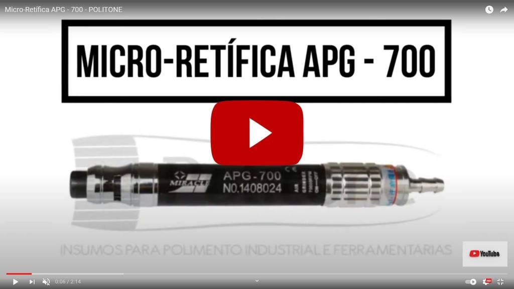 Micro-Retífica Pneumática Alta Velocidade 70.000 RPM Pinça Dupla ø3mm e ø1/8″-APG-700