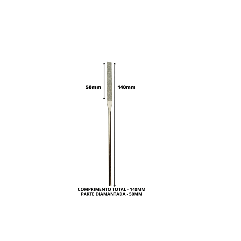 Lima Diamantada Individual Reta Retangular 140mm