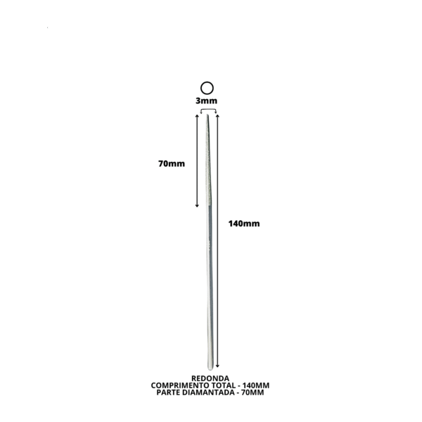 Lima Diamantada Individual Agulha 140mm