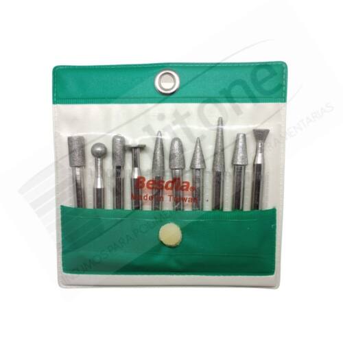 Kit Lima Diamantada Rotativa 10 peças HASTEØ6MM