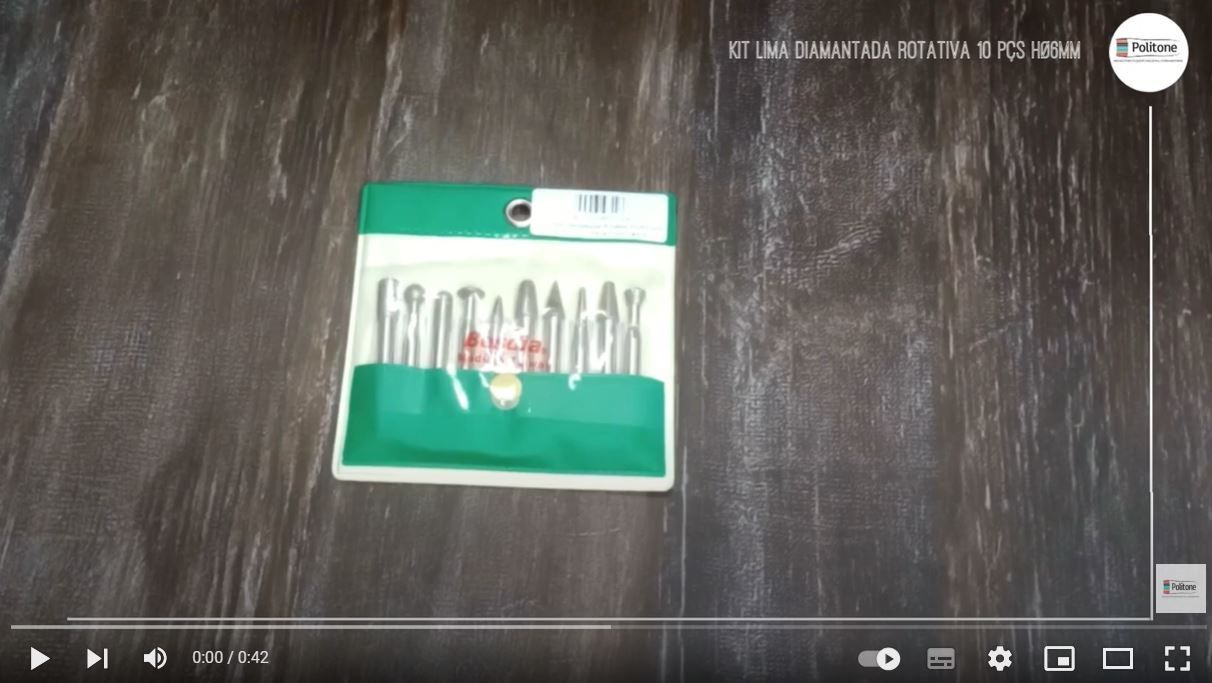 Kit Lima Diamantada Rotativa 10 pçs HØ6MM