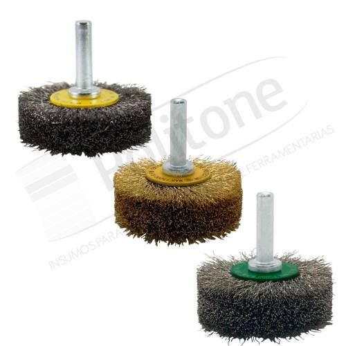 Escovas Circulares Onduladas c/ Haste Alta Rotação